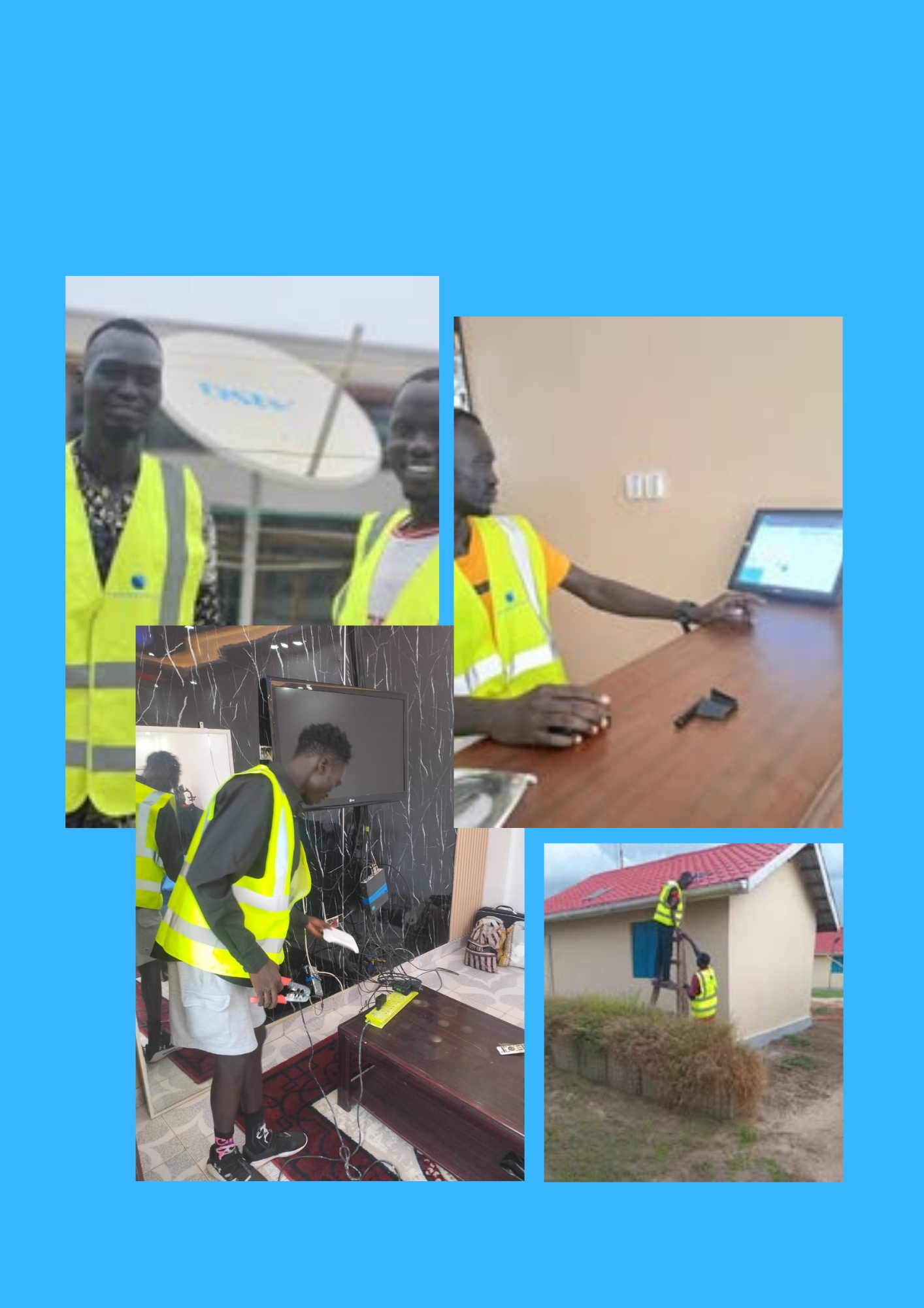 Technician installing equipment